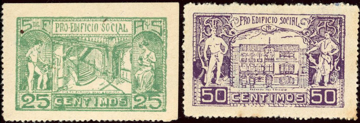 Spain Railway Workers Charity stamps sellos Pro Edificio Social vinetas Sindicato Ferroviario de Andaluces y Sur